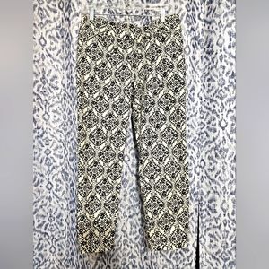 Blue and cream pattern trousers